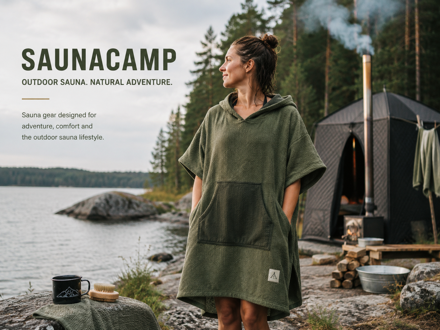 SaunaCamp.のアウトドア向けサウナポンチョ